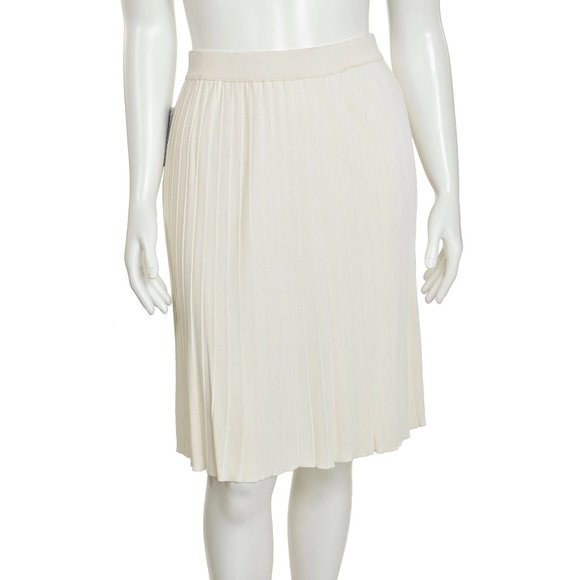 St. John Dresses & Skirts - St. John Bright White Rayon Knit Pleated Skirt